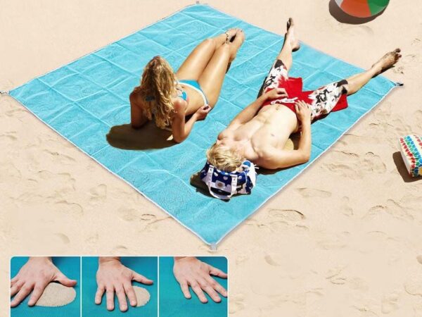 Zandvrij Strandlaken 200x200 cm - Naar Het Strand Zonder Last Van Zand! ...