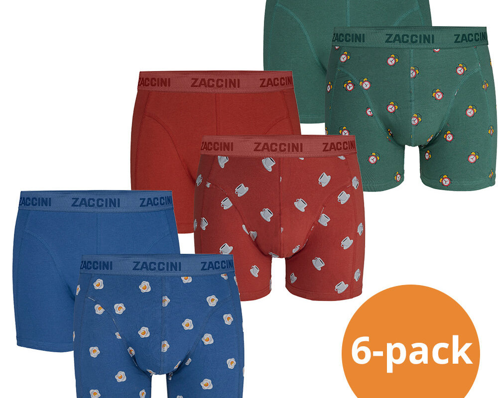 Zaccini Boxershorts Goodmorning 6-Pack Multicolor