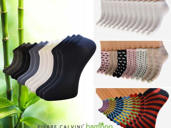 12-Pack Pierre Calvini Bamboe Sneakersokken - Voor Dames Of Heren! ...
