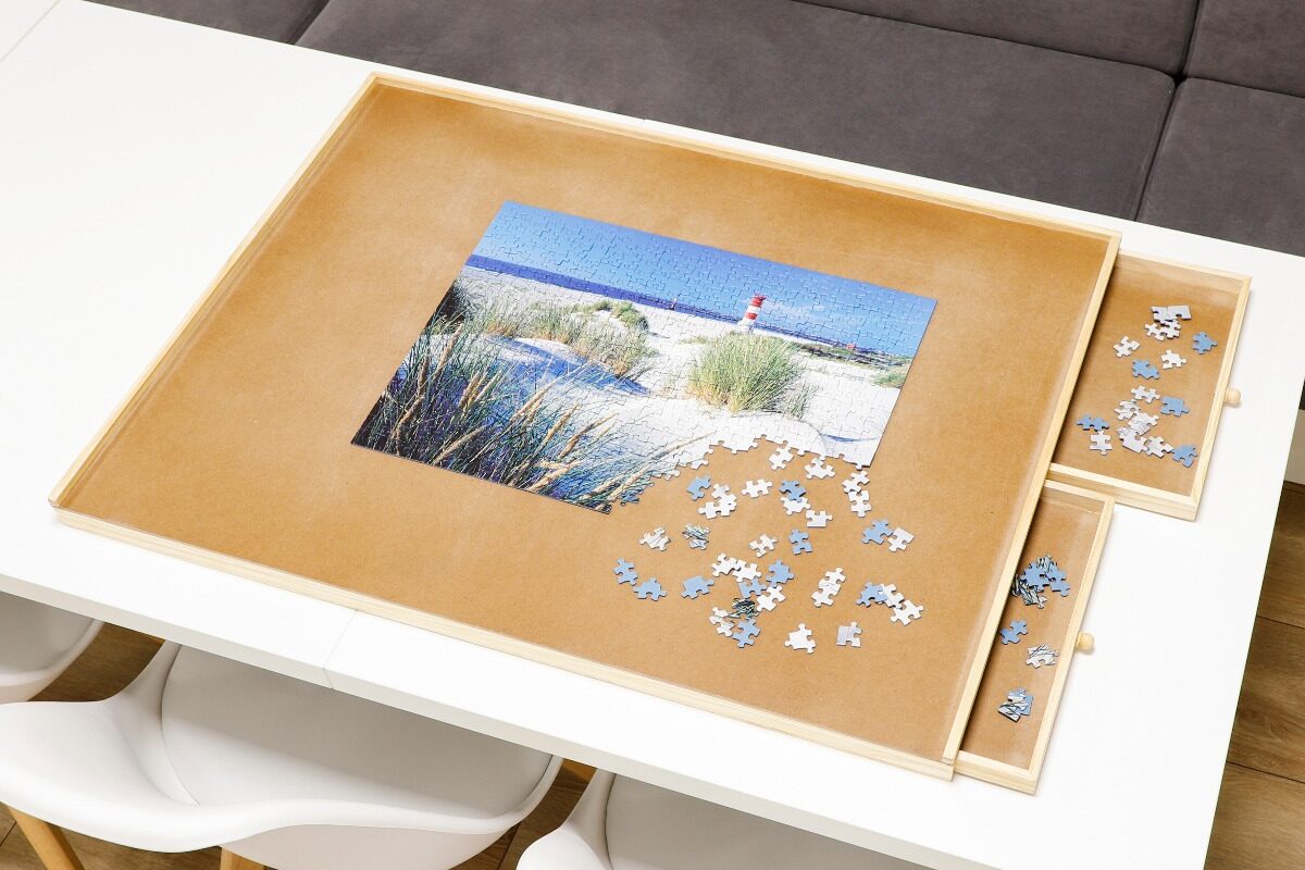 Puzzelplaat met lades - Gemakkelijk je puzzel opruimen - 90x67 cm