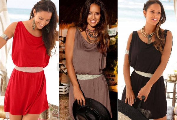 Zomerjurk met riem in de sale