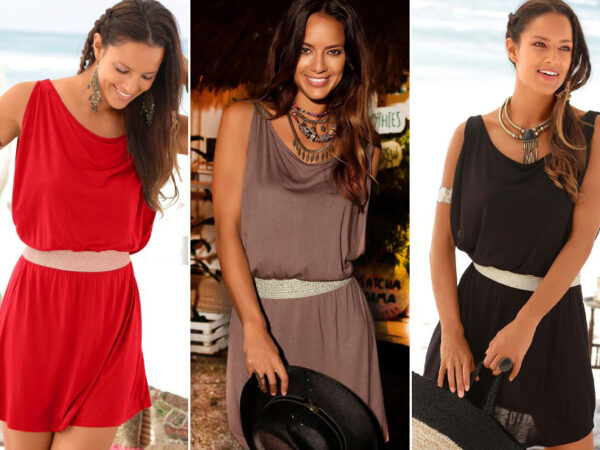 Zomerjurk met riem in de sale