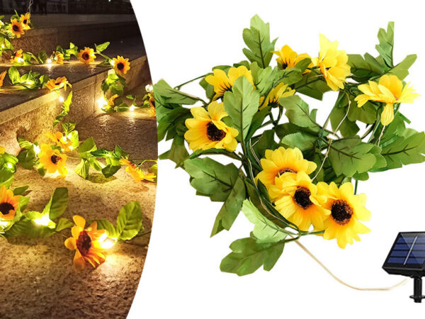Solar lichtslinger met zonnebloemen