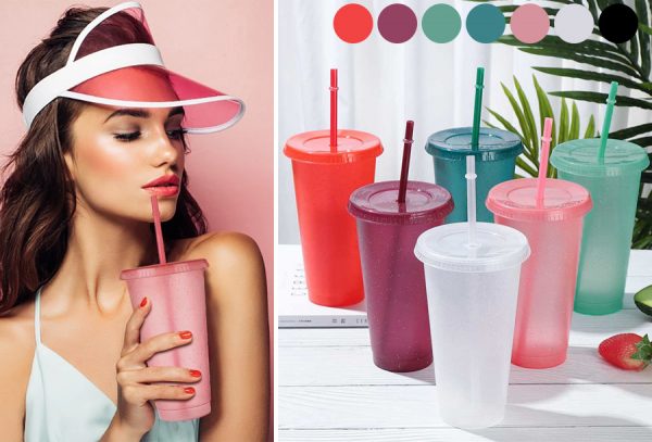 Drinkbeker met rietje - aanbieding