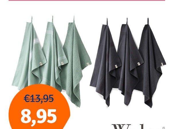 Dagaanbieding Walra Keuken- & Theedoekenset Blocks & Lines