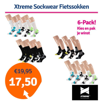 Xtreme Sockswear Fietssokken - 6-pack Quarter of Crew sokken