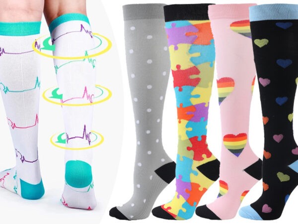Compressiesokken met print nu 70% korting