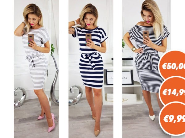 Striped dress in de sale!