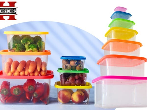 Plastic vershoudbakjes - set van 5