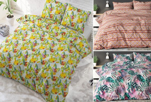 Dekbedhoes met zomerse print in de sale
