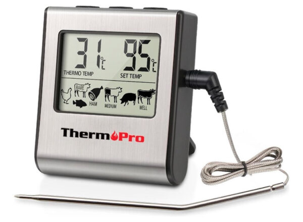 Professionele Digitale Vleesthermometer - Met Timer & Alarm - Perfect Vlees uit de Oven & BBQ!