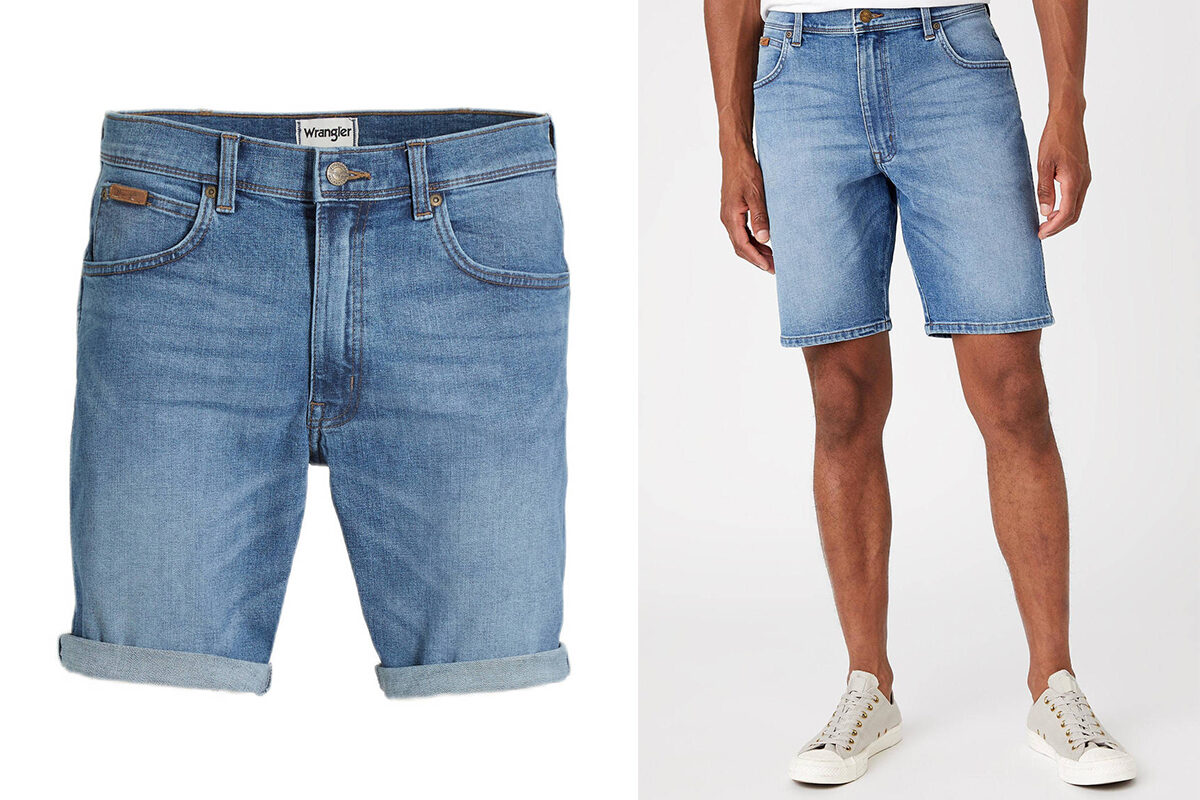 Wrangler Texas korte denim broek licht