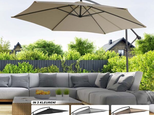 Luxe XXL Zweefparasol 3 Meter - Inclusief GRATIS Beschermhoes! ...
