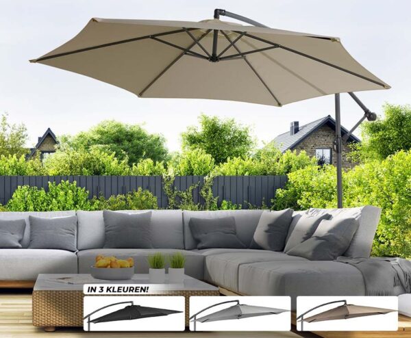 Luxe XXL Zweefparasol 3 Meter - Inclusief GRATIS Beschermhoes! ...