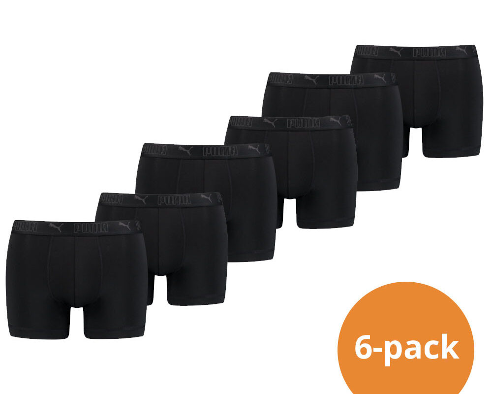Puma Sport Boxershorts Microfiber 6-pack Zwart