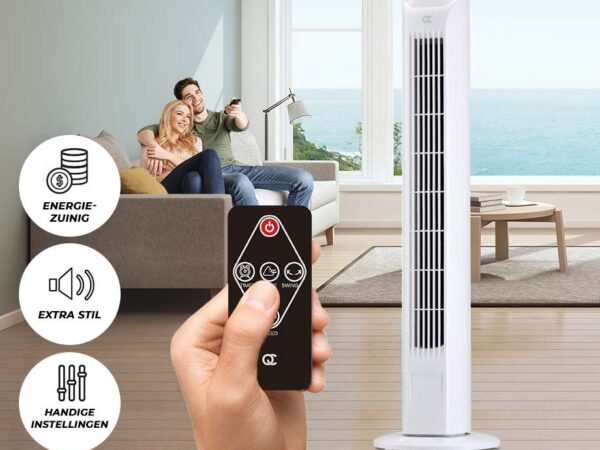 FlinQ Geruisloze Torenventilator - Met Afstandsbediening en Timer! ...