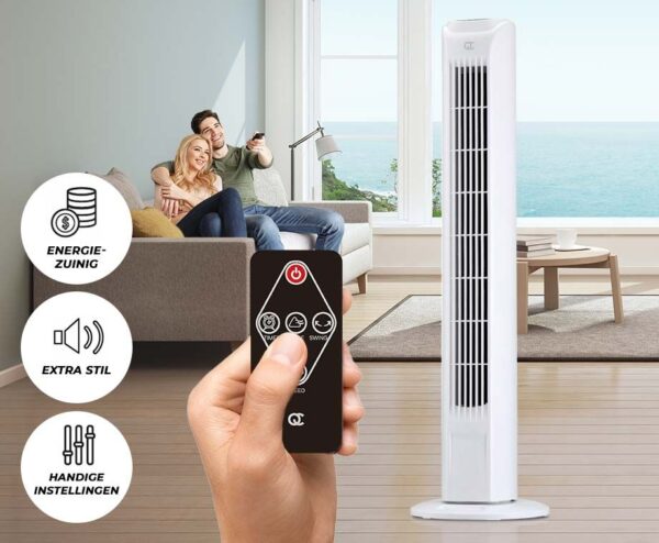 FlinQ Geruisloze Torenventilator - Met Afstandsbediening en Timer! ...