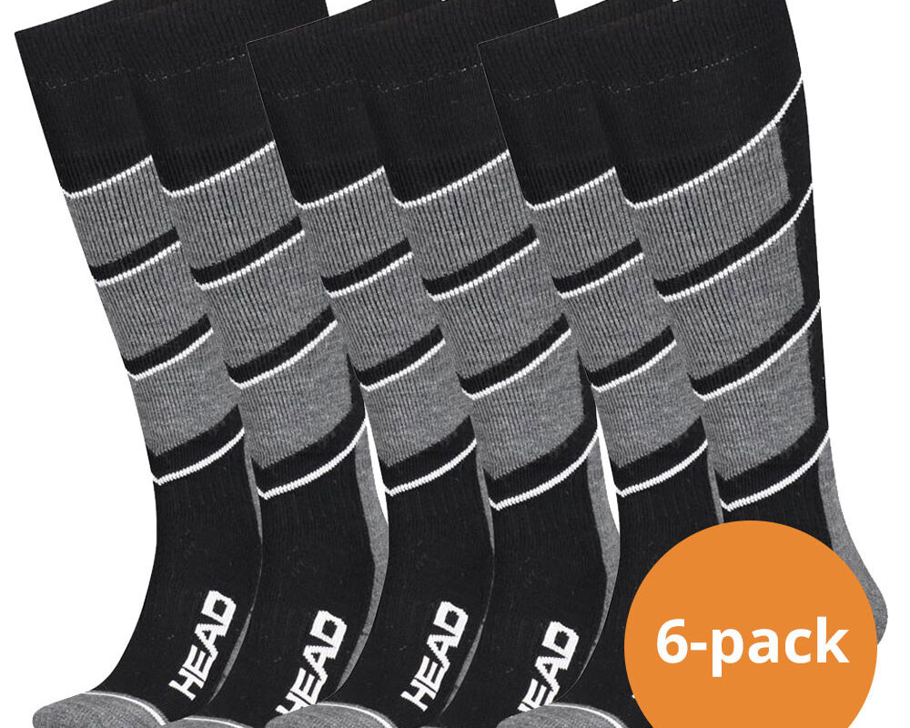 HEAD Skisokken Unisex V-Shape Kneehigh 6-pack Black/White