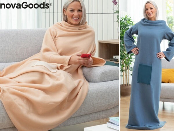 Fleece deken met mouwen