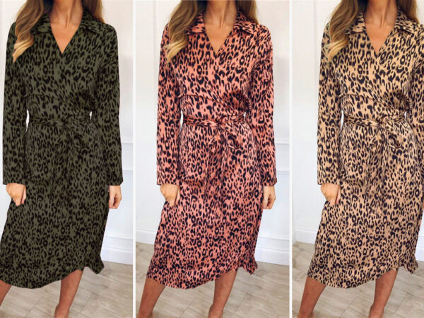 Panterprint maxi jurk in de aanbieding