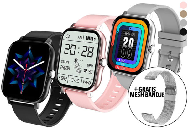 Smartwatch met gratis bandje in de aanbieding