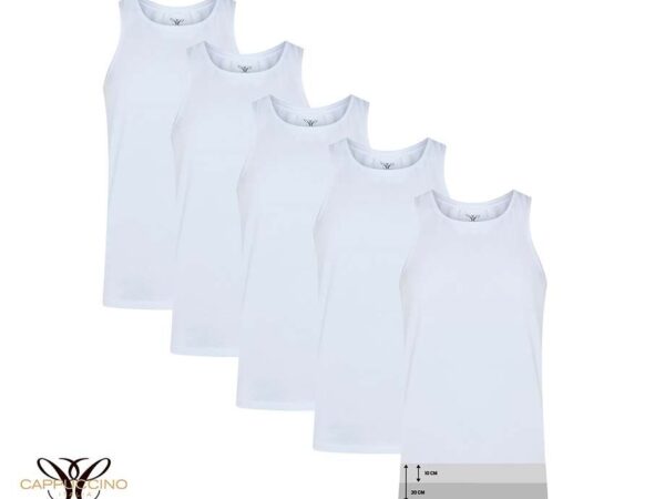 5-Pack Cappuccino Extra Lange Onderhemden - Met Corrigerende Pasvorm! ...