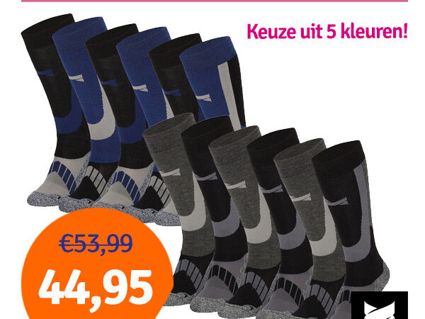 Dagaanbieding Xtreme Skisokken Unisex 6-pack - keuze uit 5 kleuren