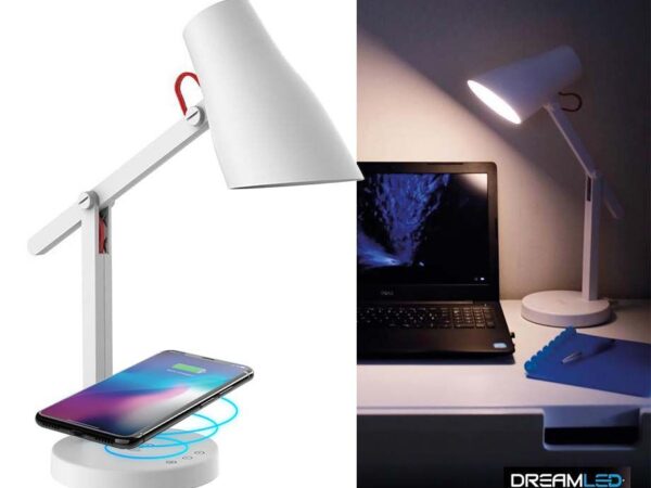 Dreamled Dimbare Bureaulamp 3 Lichtstanden - Met Draadloze Oplader Voor Sma ...