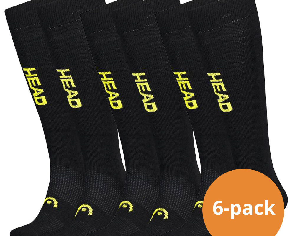 HEAD Skisokken Unisex Graphic Kneehigh 6-pack Black/Yellow