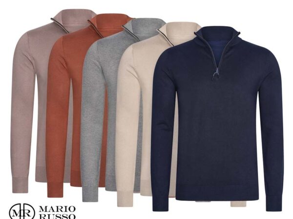 Mario Russo Half Zip Sweater - Verkrijgbaar In 5 Najaars Kleuren! ...