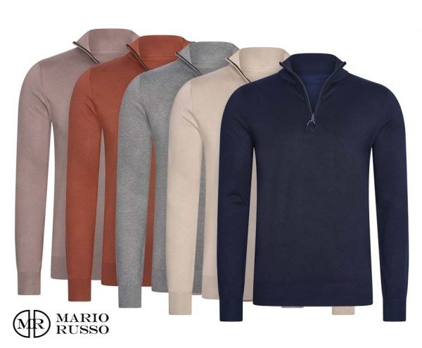 Mario Russo Half Zip Sweater - Verkrijgbaar In 5 Najaars Kleuren! ...