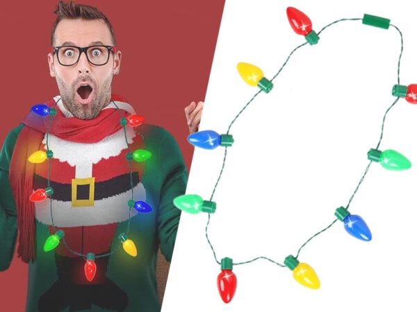 Grappige ketting met kerstlampjes