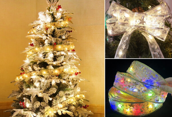 Kerstlampjes in lint met korting