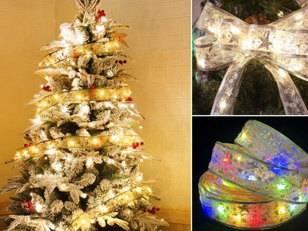 Kerstlampjes in lint met korting