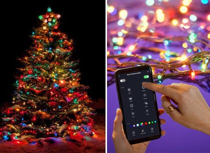 Smart gekleurde kerstverlichting 9 meter