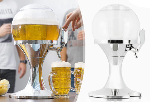Koelende biertap in de vorm van een voetbal
