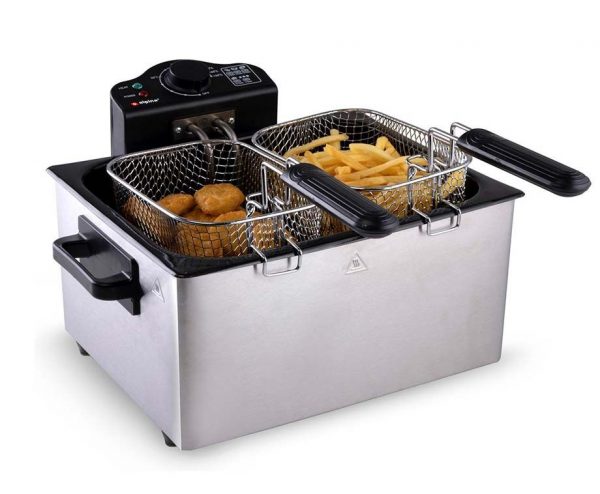 Dubbele Friteuse 5L - Bereid De Krokante Snacks En Frietjes Tegelijkertijd! ...