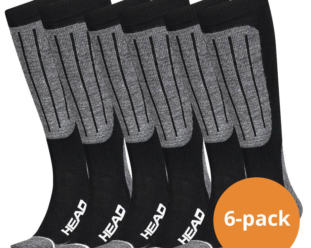 HEAD Skisokken Unisex Kneehigh 6-pack Black/White