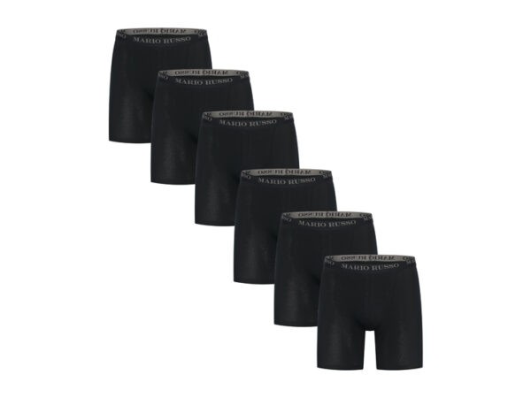 Mario Russo Long Fit Boxershorts - 6-pack - Zwart