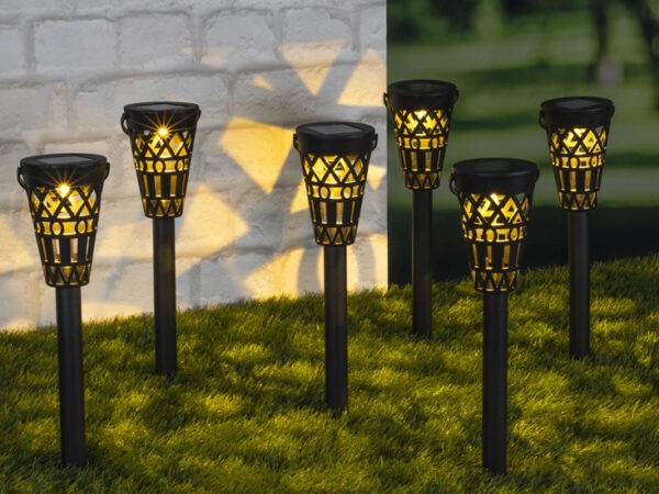HI Solar Led Tuinlampen - Set van 6 - Zwart