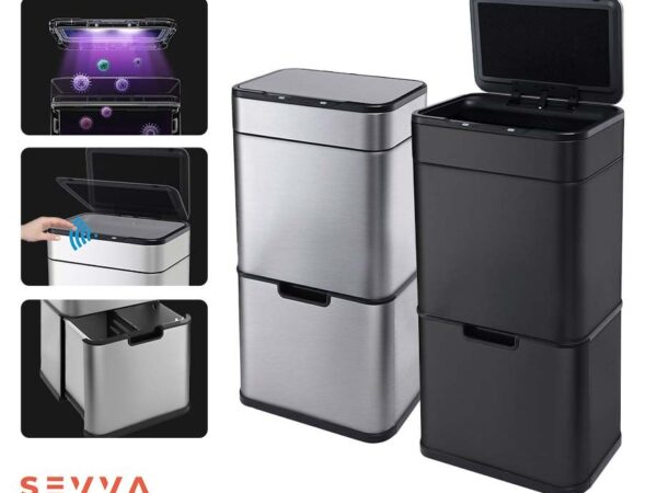 SEVVA Prullenbak Met Sensor V2 - Verwijderd Nare Luchtjes Met UV-Licht! ...