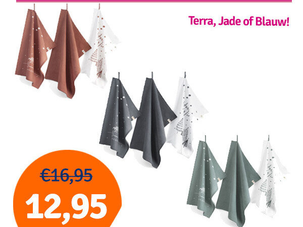 Dagaanbieding Walra Kerst Theedoeken & Handdoeken - Hello Winter