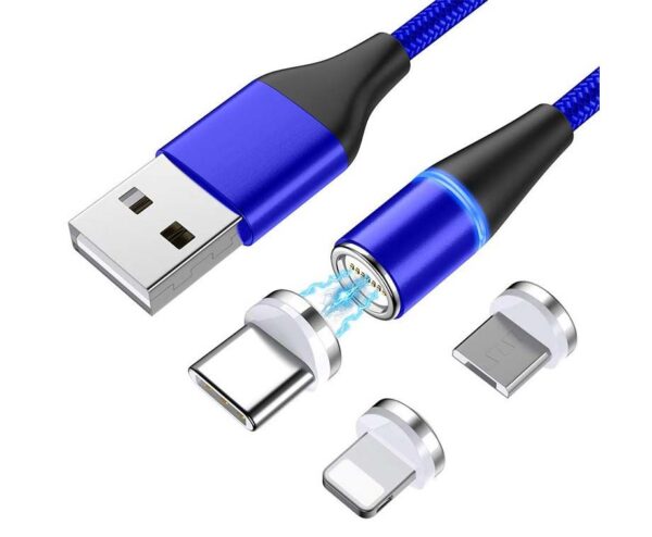 3-In-1 Magnetische Oplaadkabel - 3A Power Kabel Geschikt Voor Alle Mobiele ...