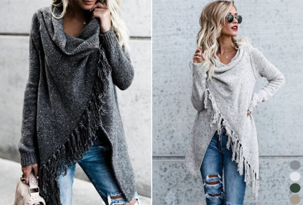 58% korting - Knitted Tassel vest