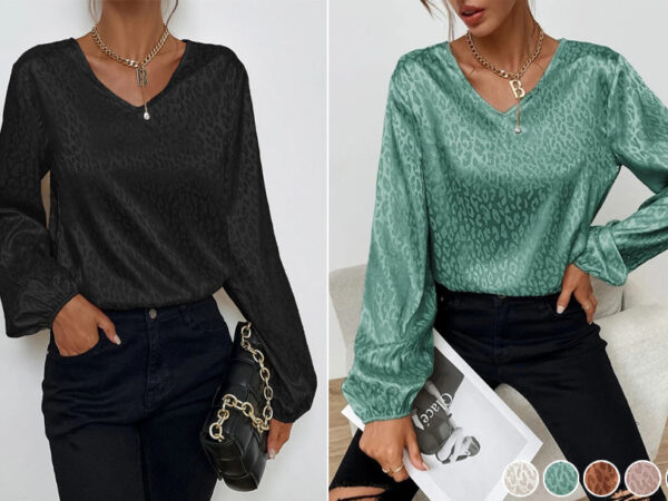 Shiny Leopard blouse voor dames