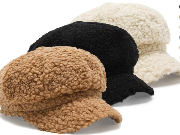 Flat cap van teddy stof