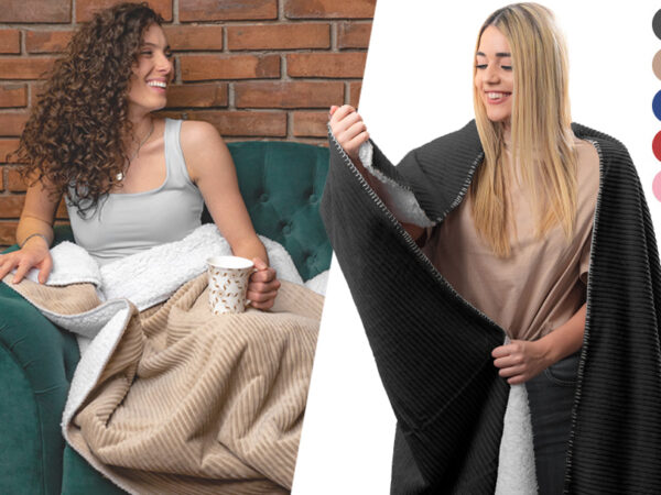 Teddy fleece deken nu in de aanbieding