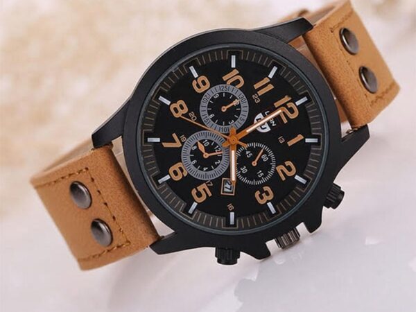 Horloge Met Leren Band - Verkrijgbaar In 2 Kleuren! ...