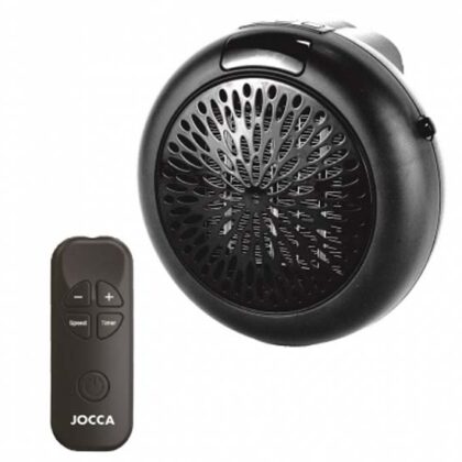 Jocca Mini Plug stekker heater - met afstandsbediening - 14 x 14 cm - Zwart