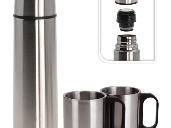 Thermosfles set met 2 bekers